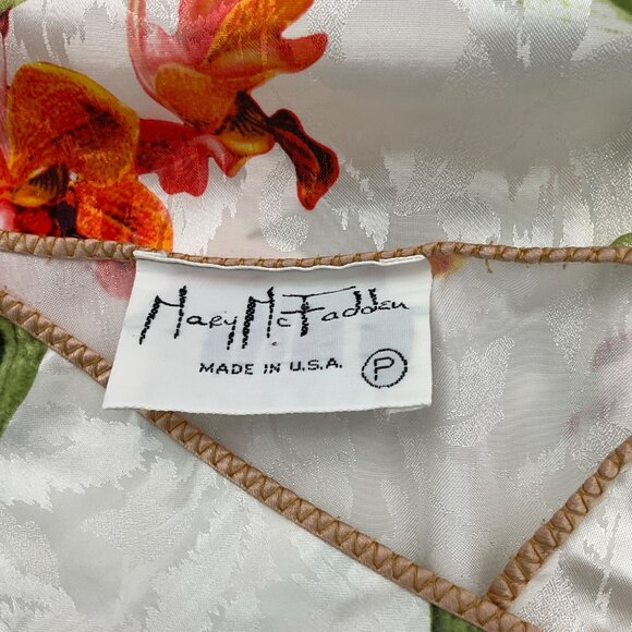 Mary McFadden Long Sleeve Floral Brocade V-Neck VTG Sleep Shirt Small - Picture 4 of 7